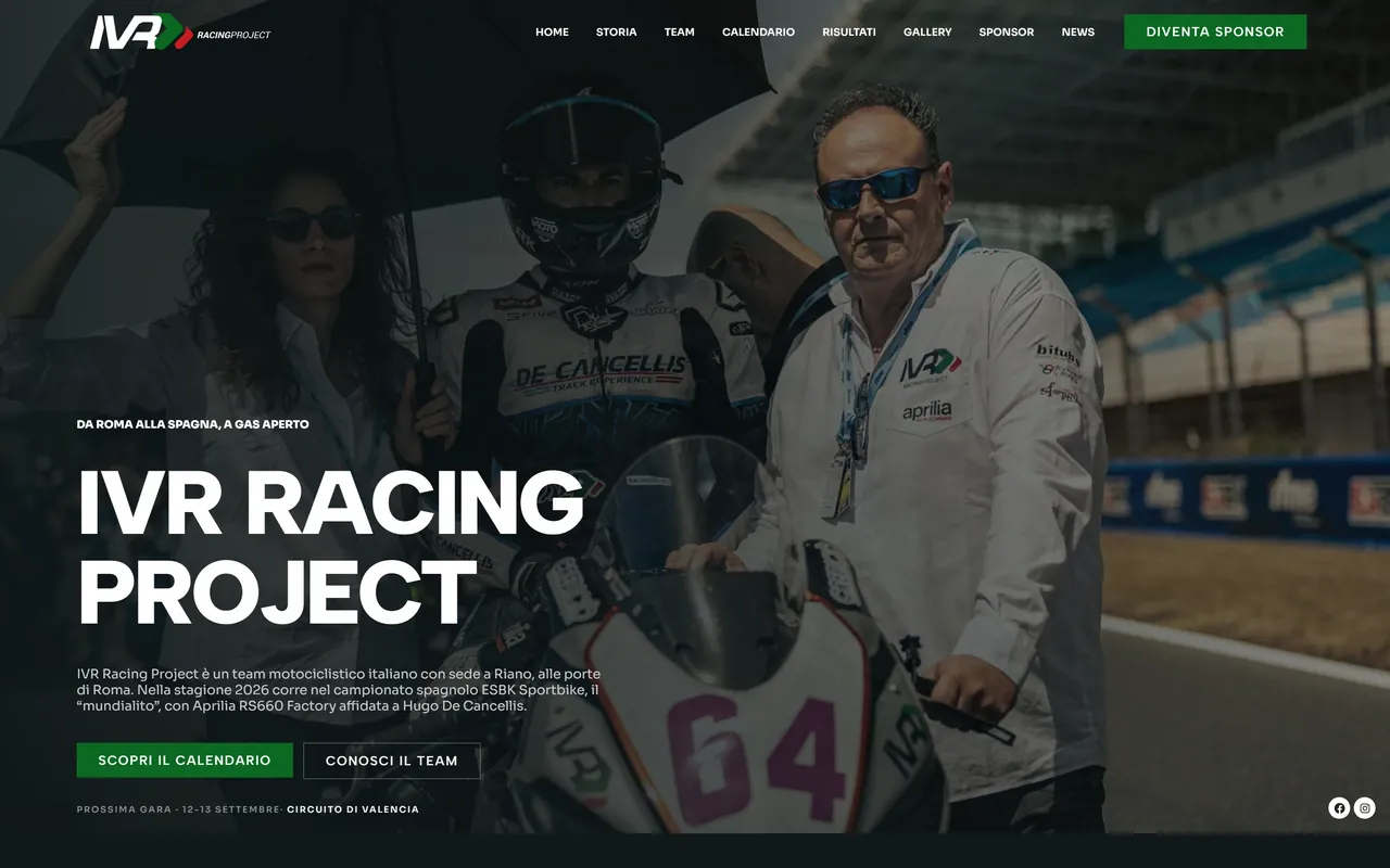 Anteprima del sito IVR Racing Project